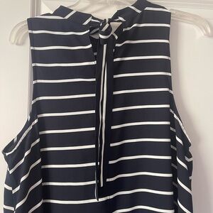 Banana Republic Navy and Ivory striped dress